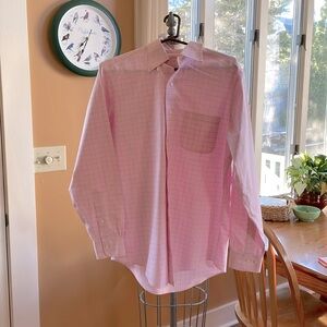 Mens Dress Shirt Brooks Brothers Sz 15 3/4 Pink & Blue Check